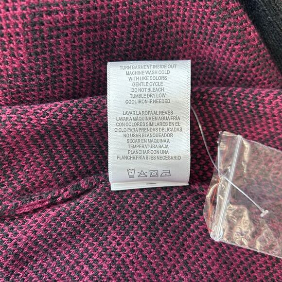 Simply Emma Women’s Jacquard Open Front Longline Cardigan, Burgundy, size 2X - Picture 7 of 10